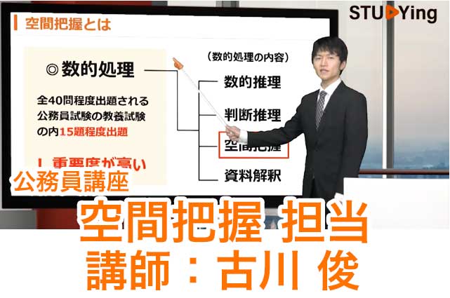スタディング公務員講座の受講画面と古川俊先生