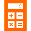 オレンジ色のシンプルな電卓