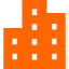 オレンジ色の凸凹ビル