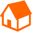オレンジ色の三角屋根の戸建て住宅
