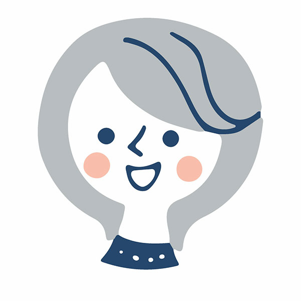 ネックレスをつけた若い女性の顔イラスト