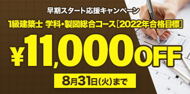 スタディング1級建築士講座 早期スタート応援キャンペーン